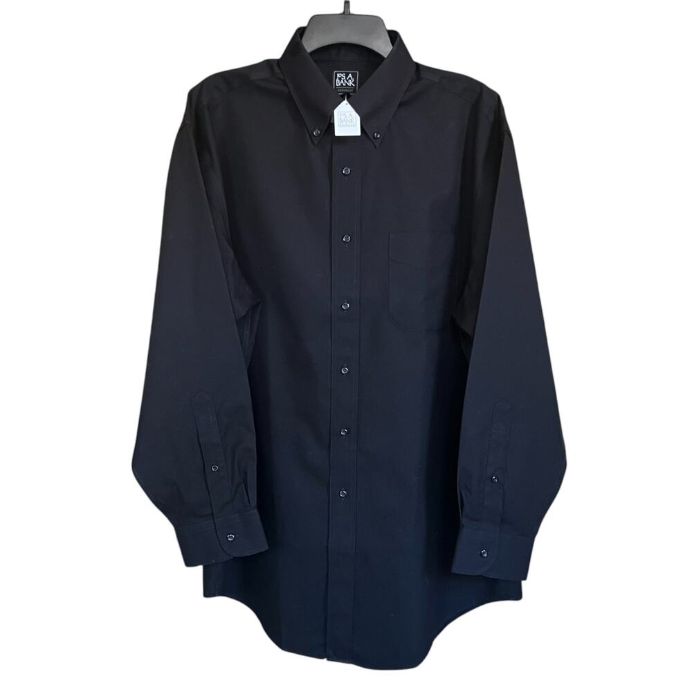 NWT Jos. A. Bank Traveler Men's 16.5 x 33 Dress Shirt Black Cotton Long Sleeve